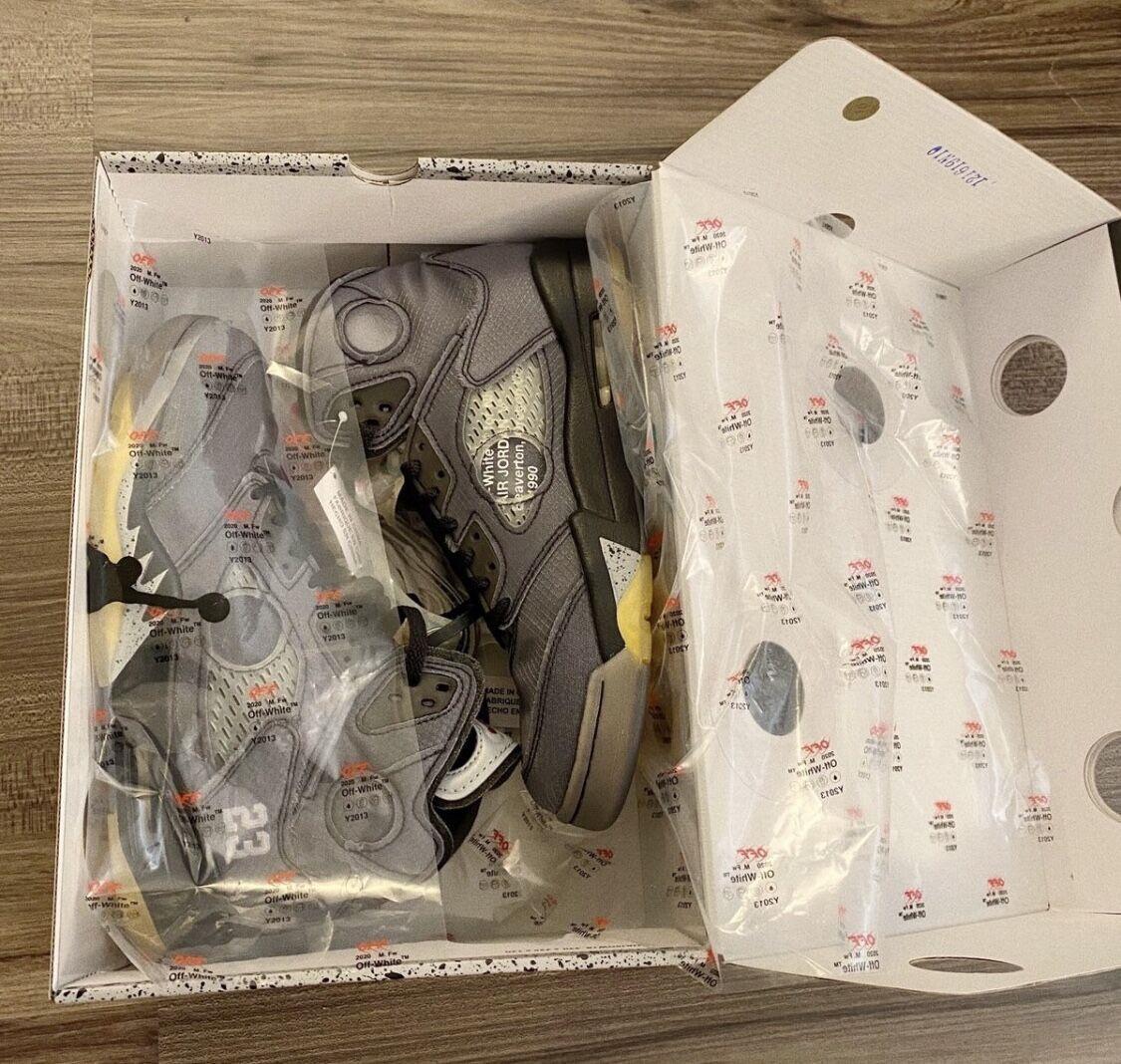 PK GOD Jordan 5 Retro Off-White Black CT8480 retail materials ready to ship